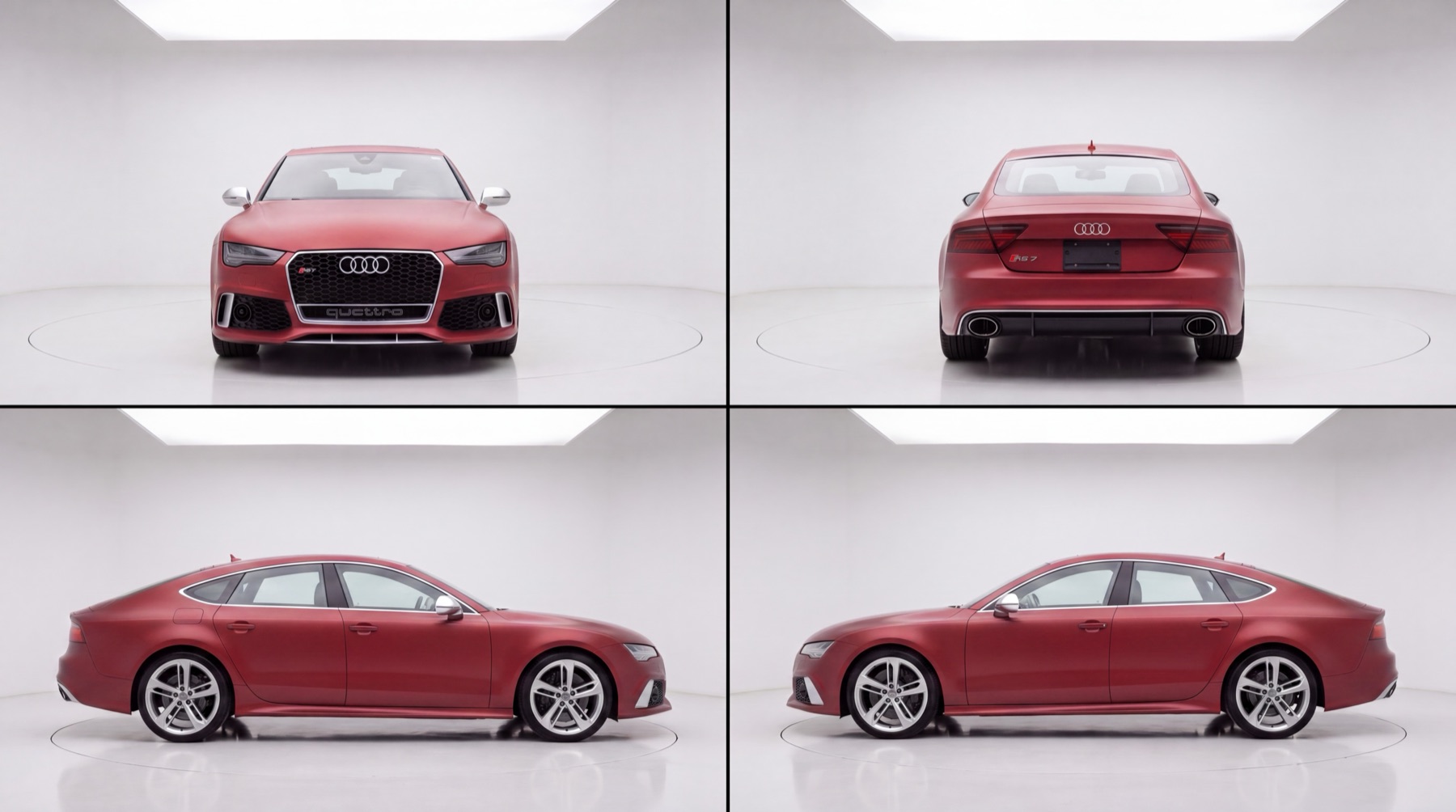 Red Audi RS7, four angles
